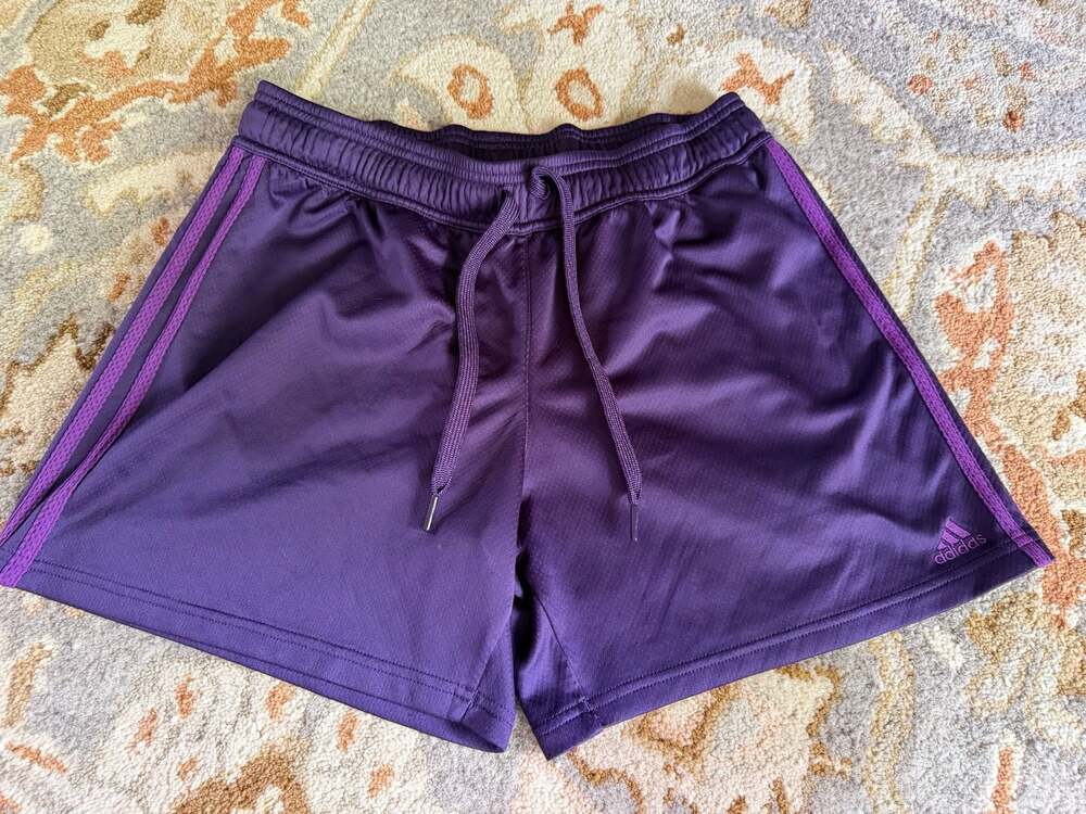 Adidas Purple 3-Stripe Athletic Shorts Size Medium